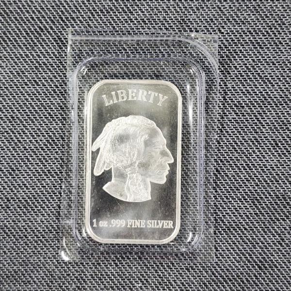 Liberty Indian Buffalo One Troy Ounce .999 Fine Silver Bar