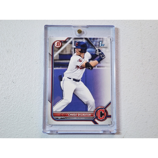 2022 Topps Bowman Draft Chase DeLauter #BD-49 First Edition Baseball Card in Protective Case 
