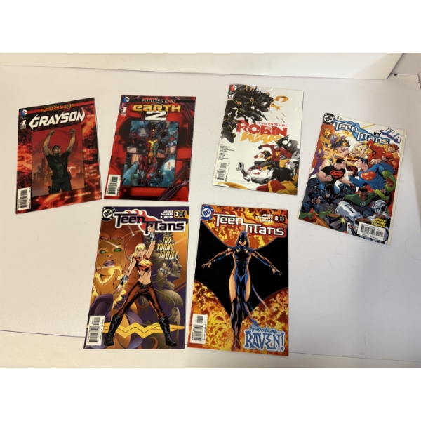 Comic Books - Set of 6 Comics - Teen Titans - Grayson - Futures End Earth 2 - Robin War
