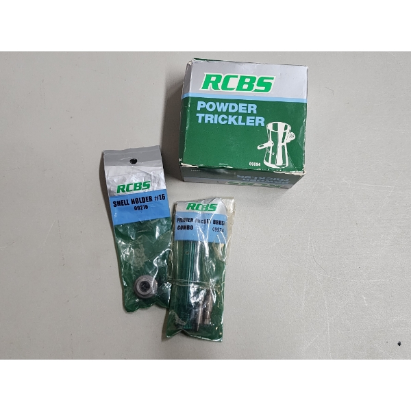RCBS Reloading Items: Powder Trickler, Shell Holder #16, Primer Pocket Brush Combo