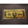 Image 1 : $5,000 Dollar Gold Back 999999 24k Gold Note In Mint Condition In Protective Holder