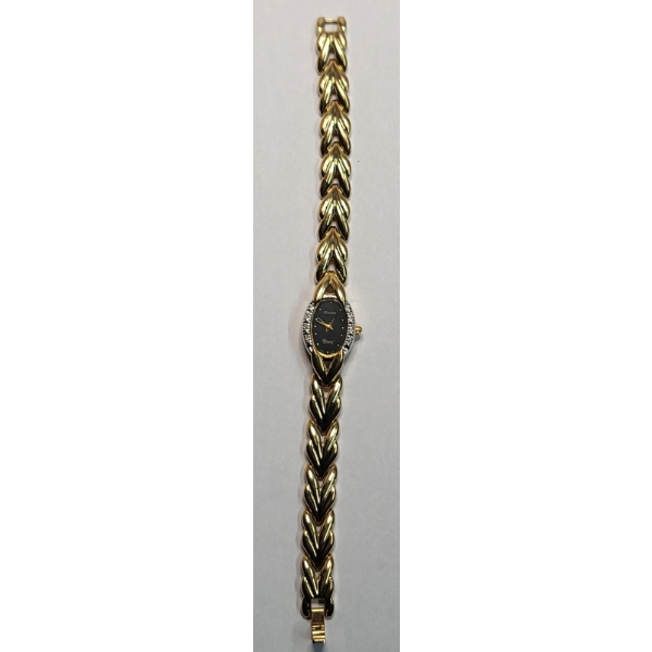 Women's Elgin Black Diamond Quartz Japan Movement EP746009 Wristwatch