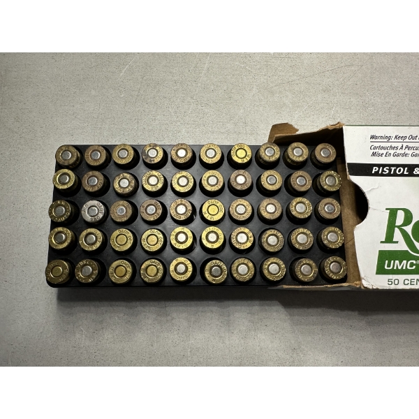 Box of .380 Auto Ammo, 50 Rounds. Mixed including Metal Cased, Hollow Point, Lead, Jacketed Soft Poi
