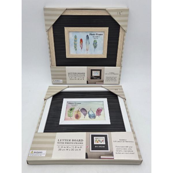 Two Brand New 11.8''x11.8'' Letterboard Photo Frames, Each Holds A 6''x4'' Photo. Letters Included!