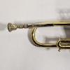 Image 8 : Vintage Raw Brass B-Flat Piston-Valve Trumpet with Silver-Rimmed Bell with Storage Case