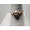 Image 1 : Lovely 10K Yellow Gold Ring With Small Clear Stone ~ SIZE 7.5 ~ Weighing 1.5 Grams