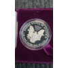 Image 2 : 1987-S American Eagle 1 Oz Silver Proof Coin with Velvet Box & COA