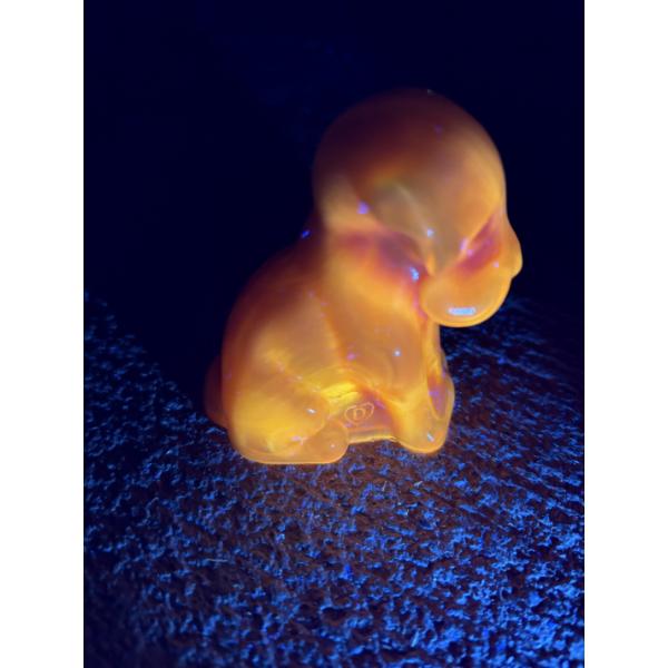 Degenhart Dogs - Tangerine - Adorable Uranium Glass Dog Figurine - ~2.5 inches 