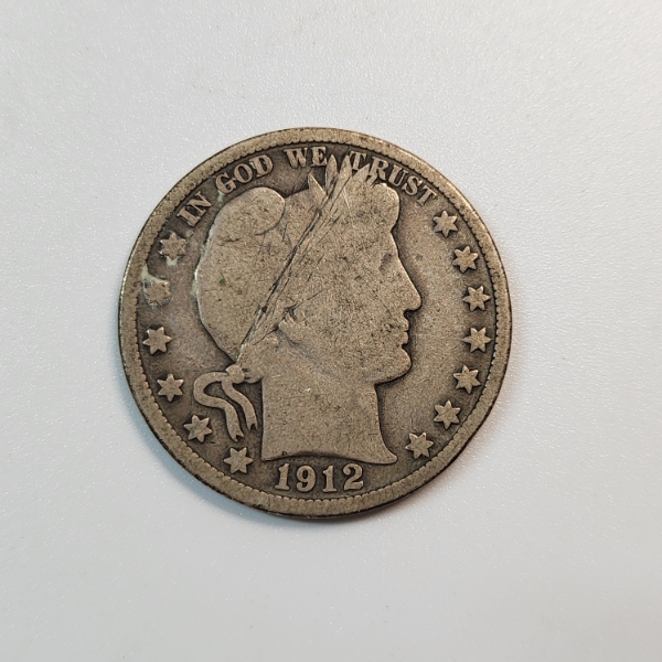 United States 1912 90% Silver Barber Half Dollar 