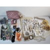 Image 1 : Large Assortment of Costume Jewelry Over 100 Pieces - Including Cosmetic Bag and Jewelry Box