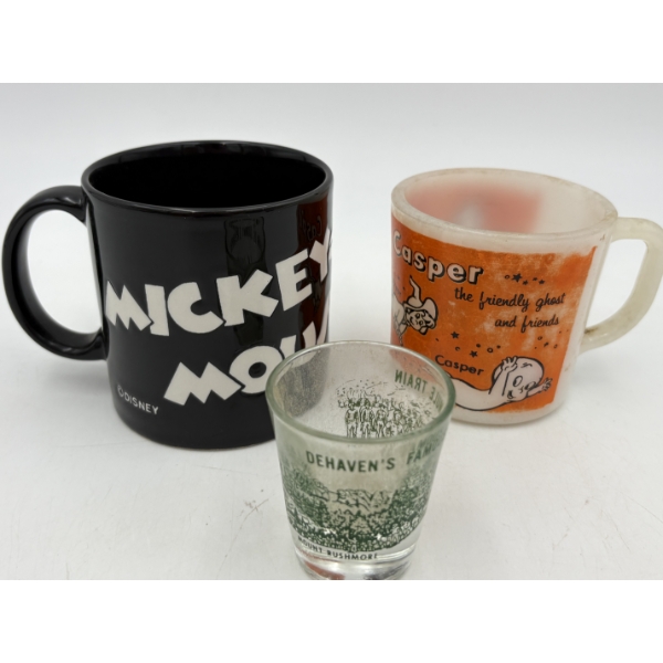 Mickey Mouse & Casper Coffee Mug - Mount Rushmore Shot Glass 