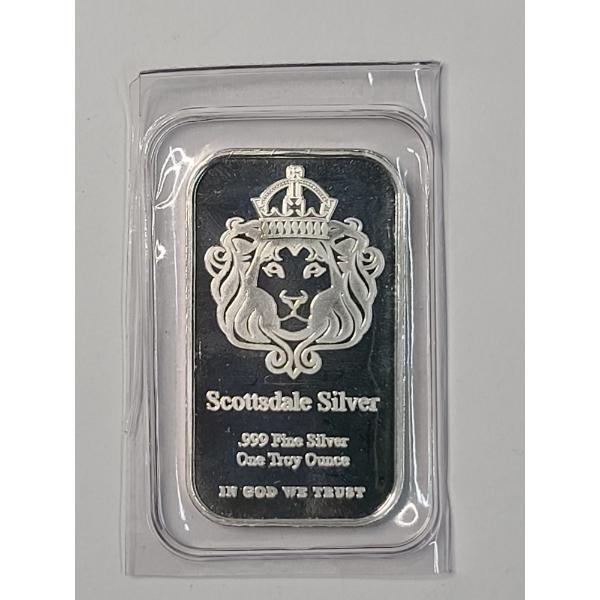 Sealed Scottsdale Mint Lion "The One" 1 Troy Oz .999 Fine SIlver Bar