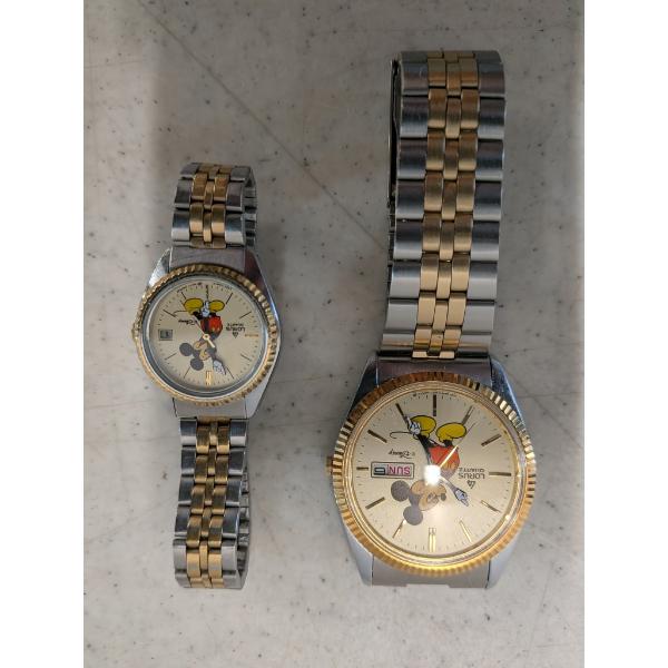 Lorus Quartz Disney Mickey Mouse Two Toned Band His & Hers Watches