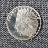 Image 1 : One Troy Ounce .999 Fine Silver Indian Eagle Round