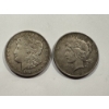 Image 1 : 2 - Beautiful United States Silver Dollars - 90 Percent Silver - Guaranteed Authentic