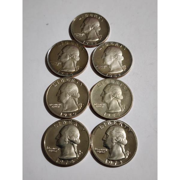 Seven Assorted United States Proof & Proof-Like Quarters ~ ALL IN GREAT CONDITION!