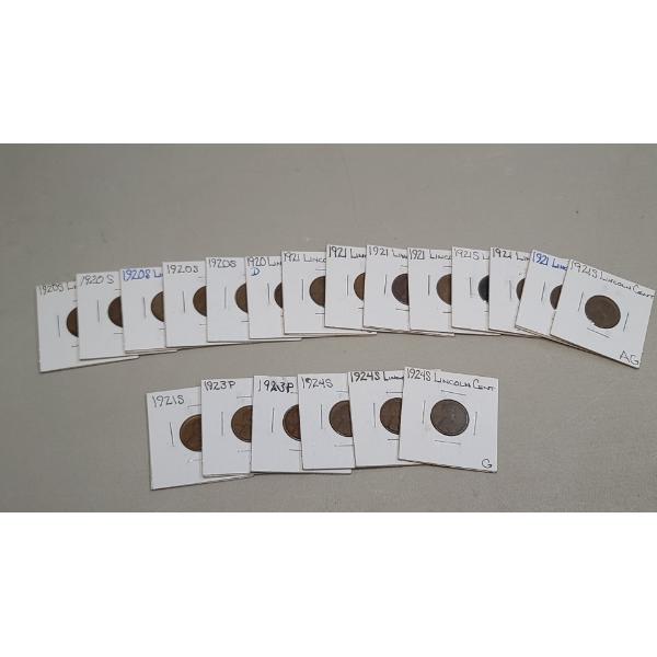 Assorted 1920's United States Lincoln Wheat Cents - Face Value: $0.20