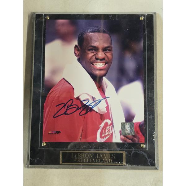 LeBron James Authentic Autographed Photo Mounted on Plaque with COA - 13x10.5
