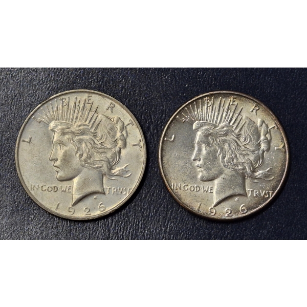Set Of 2 US Peace Silver Dollars - 1926 S / 1926 D - See Pics