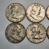 Image 2 : Eight Assorted Years United States 90% Silver Franklin Half Dollars - FV: $4.00