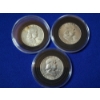 Image 1 : x3 90% Silver Franklin Half Dollars 1950, 1963, 1954; In Coin Capsules FV: $1.50