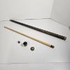 Image 4 : Antique Carved Wood Brass Handle Walking Cane System Stick Hidden Pool Cue 57.5"