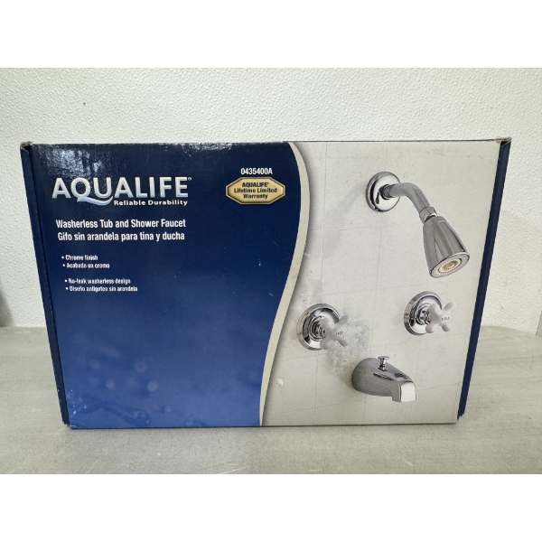 Brand New AquaLife Washerless Tub & Shower Faucet - Chrome Finish - High Quality
