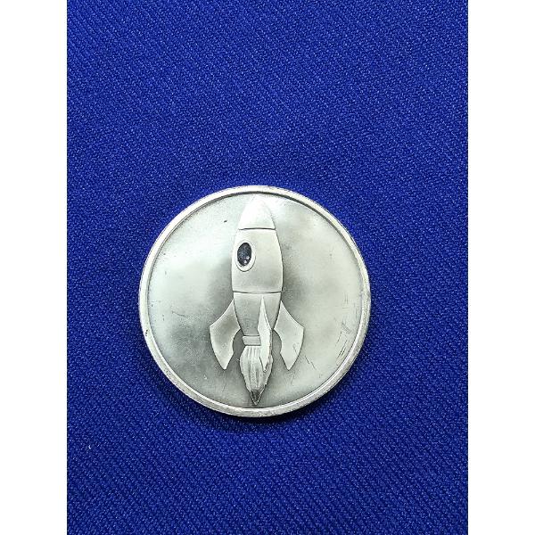 1 oz .999 Fine Rocket Emoji Silver Round