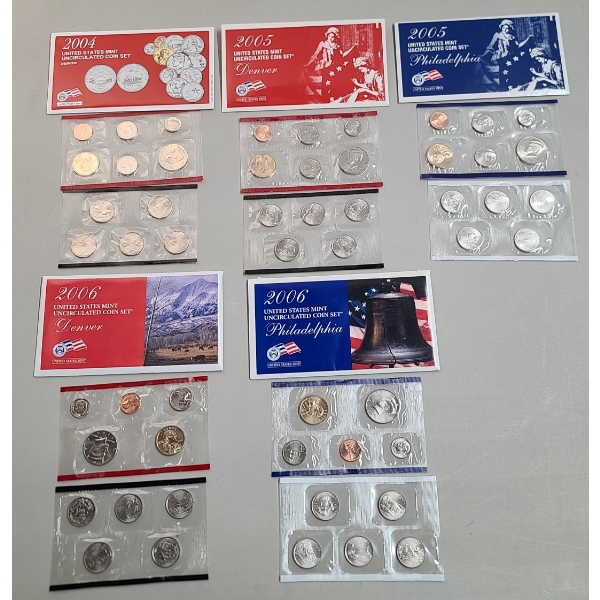 Assorted 2004-2006 U.S Proof & Uncirculated Coin Sets 