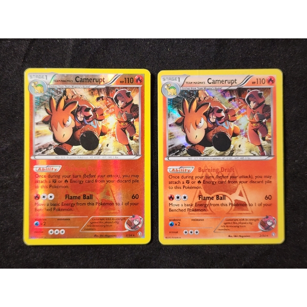 Two Team Magma's Camerupt 2/34 Rare & Reverse Holo Rare Pokemon Trading Cards 