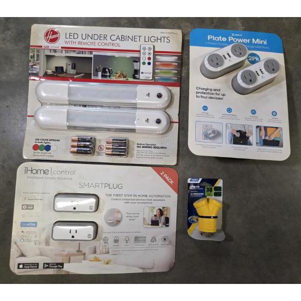 New -LED Under Cabinet Lights W Remote, Smart Plugs & Three Prong Adaptor