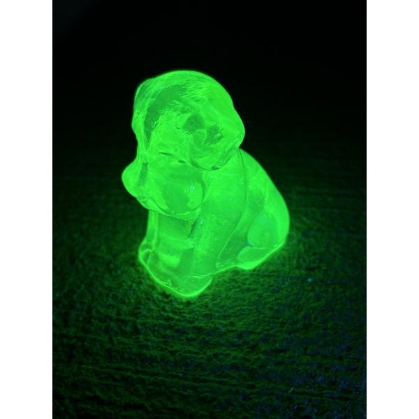 Degenhart Dogs - Yellow/Sunshine color - Uranium Glass with Beautiful Glow - Adorable Dog Figurine -
