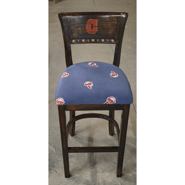 One Of A Kind Custom 17''x42'' Cleveland Indians Barstool 