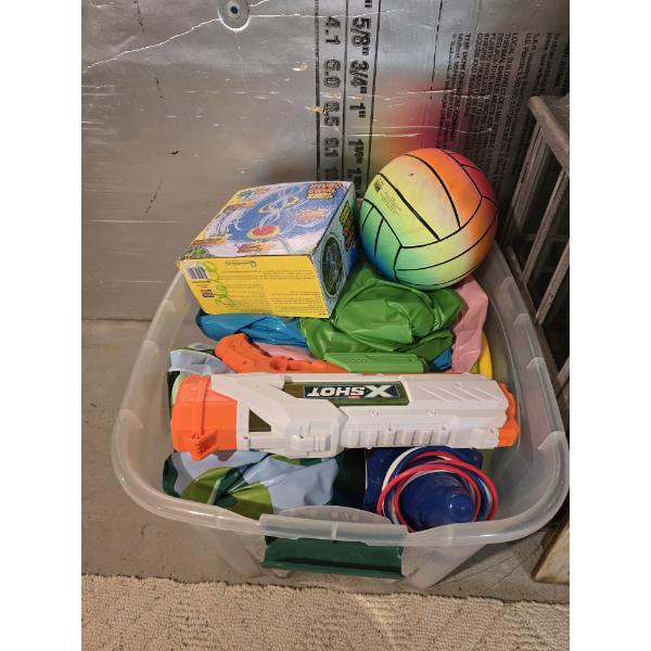 Tote of Outdoor and Pool Toys