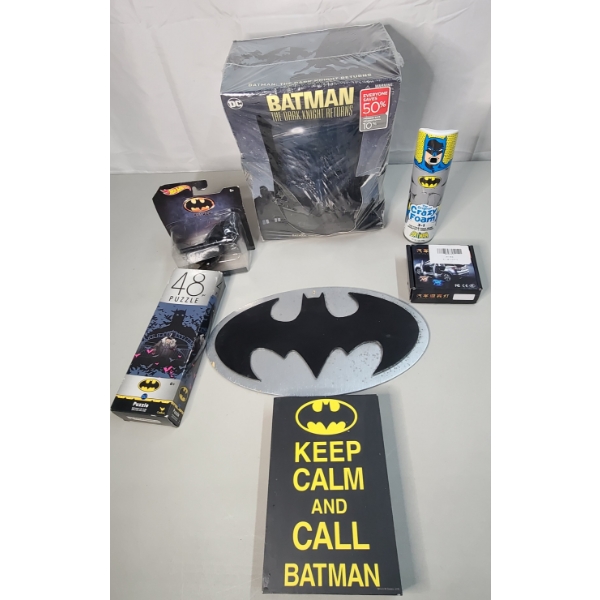 Assorted Batman Collectibles Including Batman The Dark Knight Returns Book & Mask Set