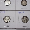 Image 8 : x10 Assorted Years United States 90% Silver Mercury Dimes - Face Value: $1.00