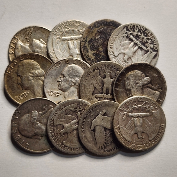 $3.00 Face Value in Assorted 90% Silver United States Quarters