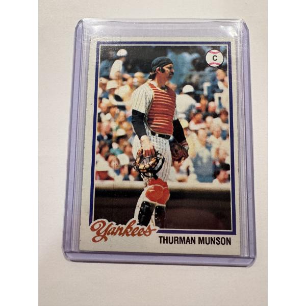 1978 Topps Thurman Munson Baseball Card In Protective Holder - Mint Condition