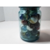 Image 4 : Vintage Mason Jar of Shooter Marbles Including Uranium