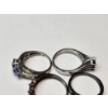 Image 4 : Five Assorted Sterling Silver Rings with Colorful Gemstones - TW: 15.3g