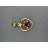 Image 2 : Sterling Heart Pendant with Red Heart in Middle - Gorgeous Piece - 2.5 Grams