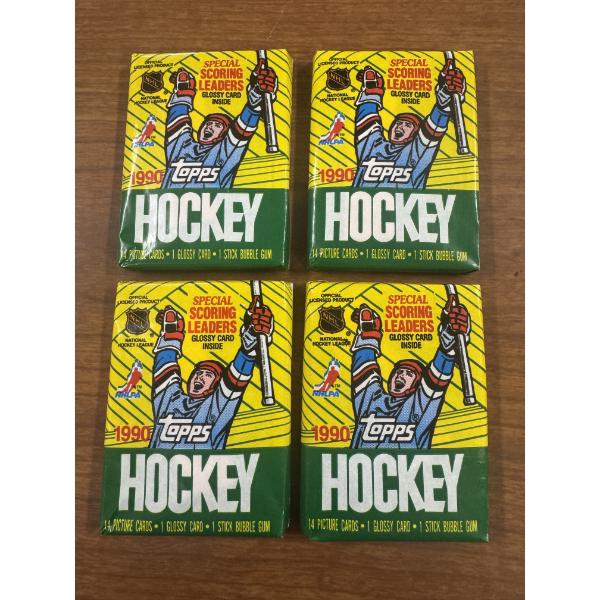 4 - 1990 Topps Unopened Hockey Wax Packs - Mint Condition - 14 Cards Per Pack
