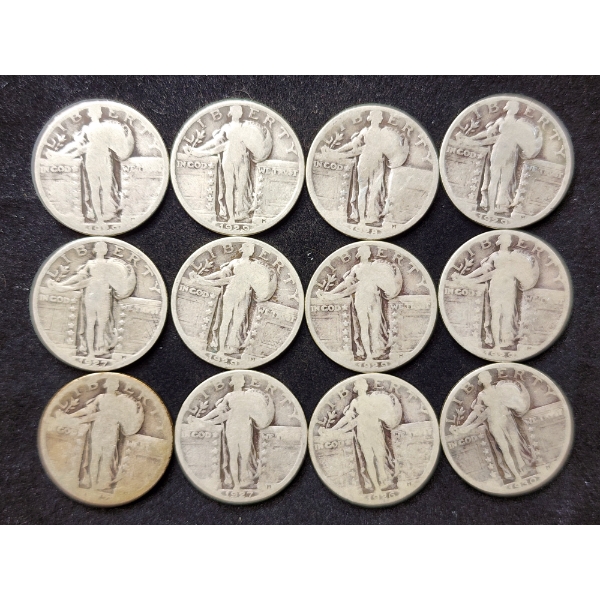 $3 Face Value in Assorted 90% Silver Standing Liberty Quarters