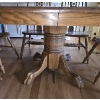 Image 3 : Solid Oak, Amish Made, Dining Table with 6 Chairs - (2) 12" Leaves - 72L x 48W