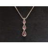 Image 2 : Matching Set of Gold-Tone Costume Earrings and Necklace with Purple Teardrop Stones