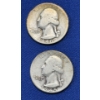 Image 2 : Lot of 4 Assorted Year 90% Silver Washington Quarters, FV $1.00