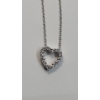 Image 3 : Sterling Silver Heart Pendant With White Cubic Zirconia On 18" Chain - Weight: 2.3g