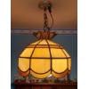 Image 1 : 16 Inch Stained & Leaded Glass Hanging Lamp 