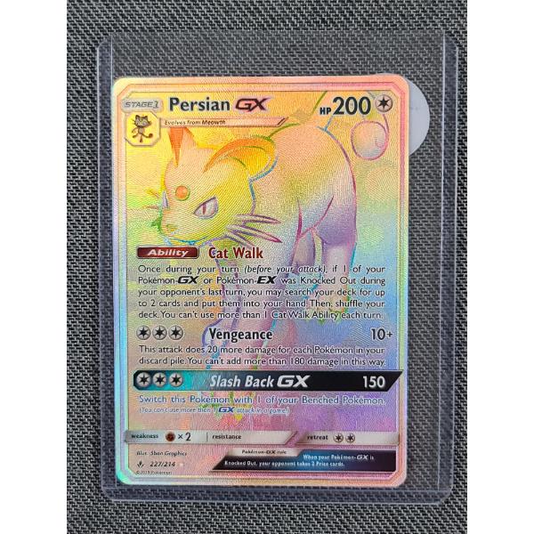 Persian GX 227/214 Rainbow Holo Rare Pokemon Trading Card