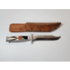 Image 1 : Vintage Hunting Knife With Detailed Stone Details Handle and Leather Case